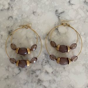 Large Gold Hoop Earrings, Like New